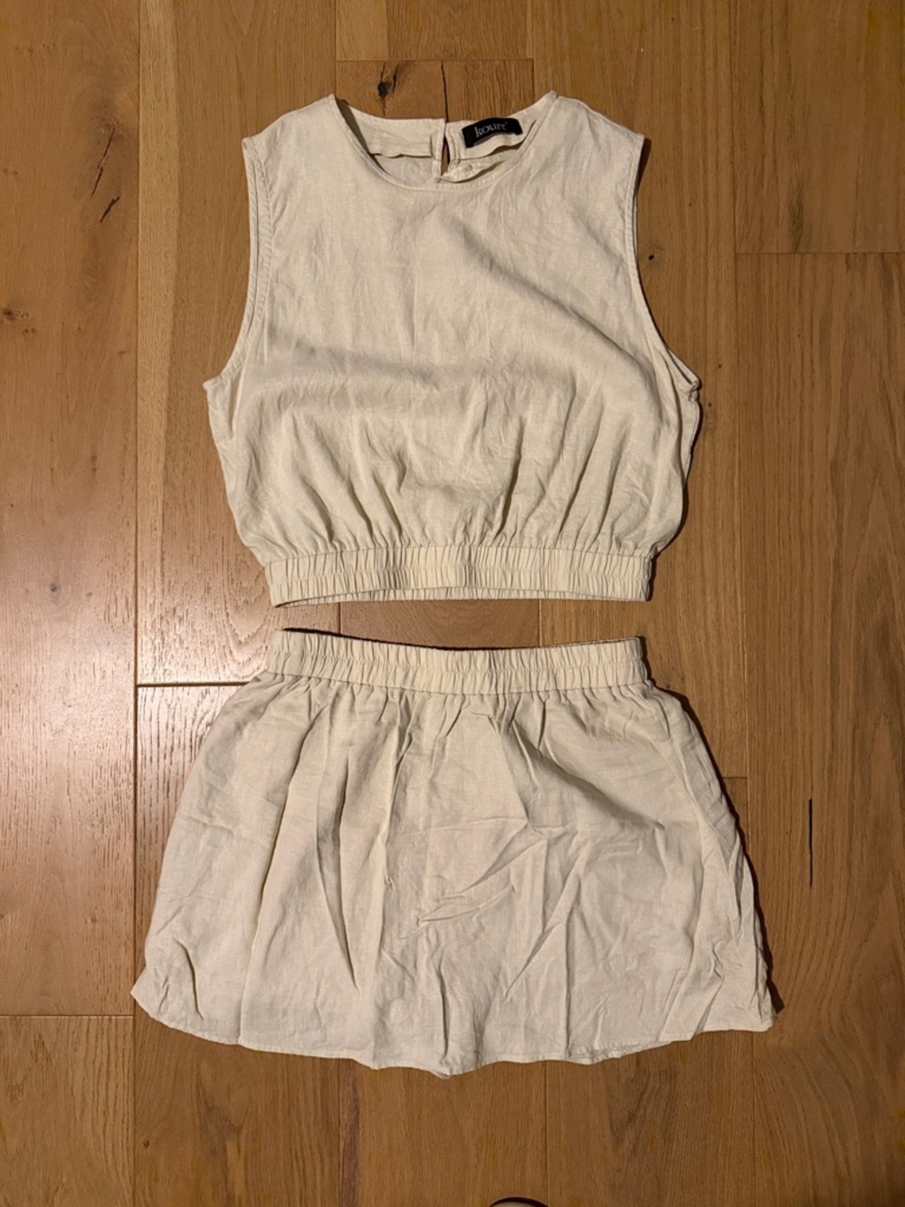 Staud Cream Mini Skirt - Lightweight Casual